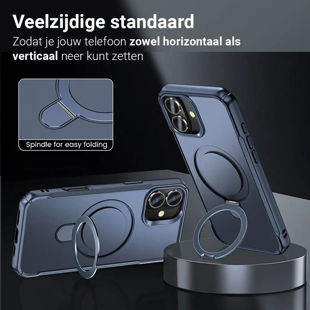 MobiQ Magnetisch Ringstand MagSafe Hoesje iPhone 17 - Blauw - MPN 46-01548