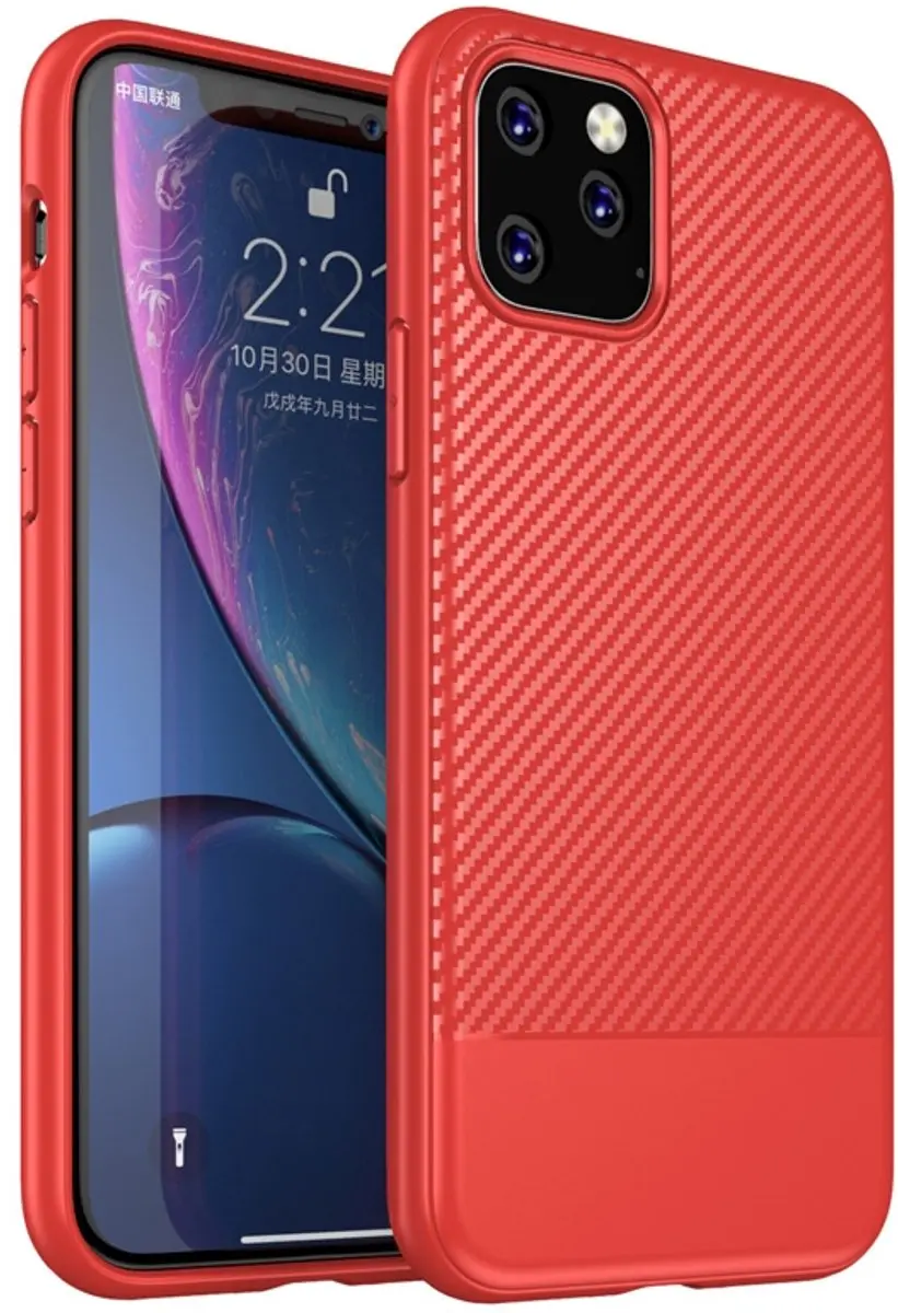 MobiQ Hybrid Carbon Look iPhone 11 Pro Hoesje