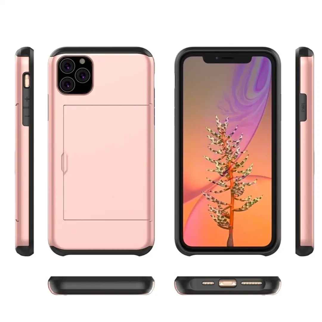MobiQ iPhone 11 Pashoesje - 2 Pasjes - Goud