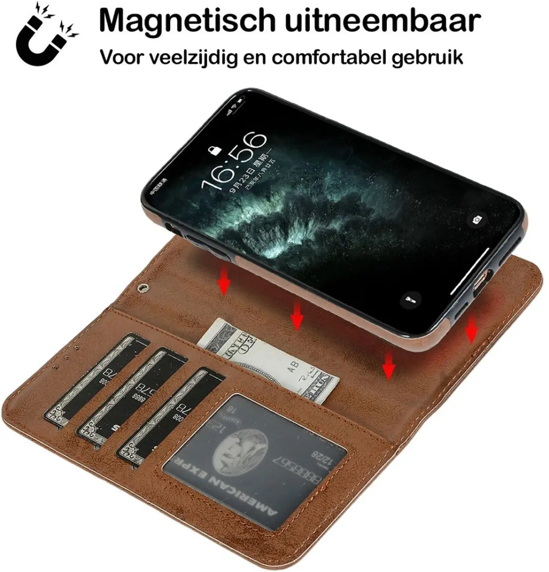 MobiQ Classic Wallet Case iPhone 16 Plus - Bruin