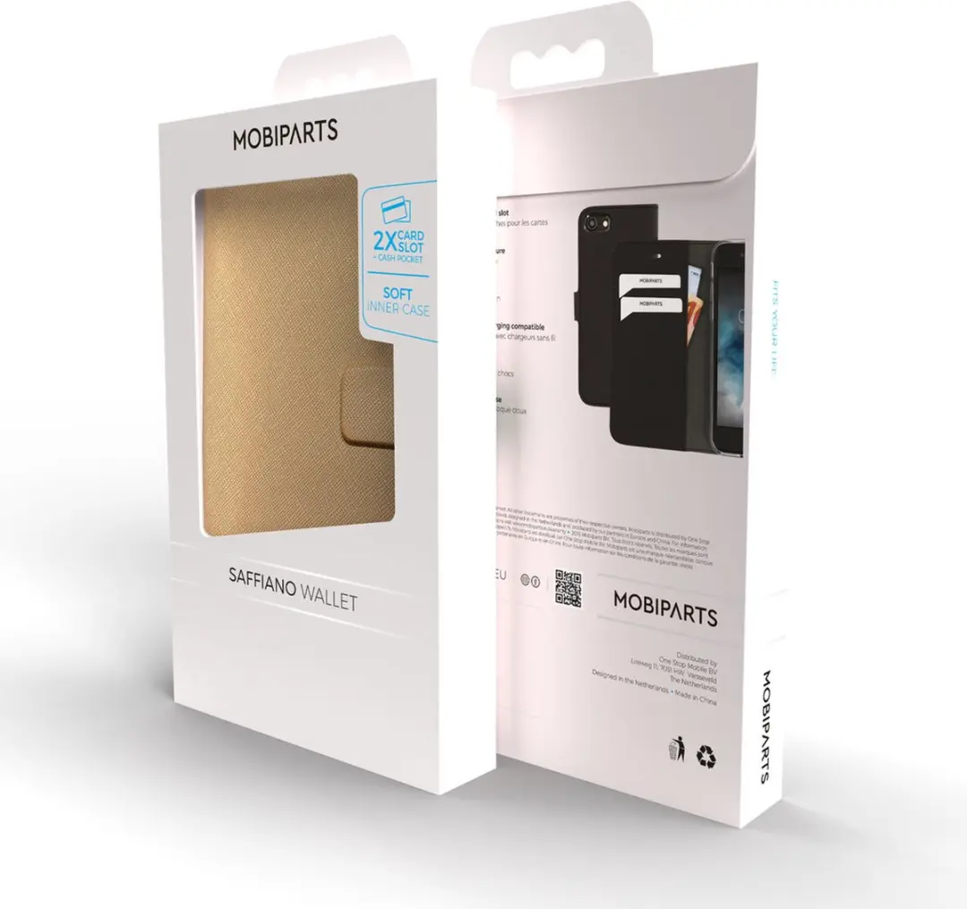 Mobiparts Saffiano Wallet Hoesje iPhone XS Max - Goud - MP-5002656