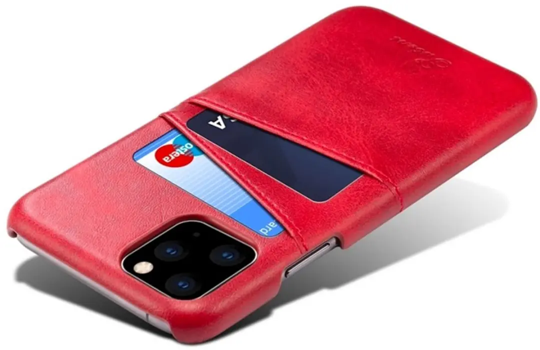 MobiQ Leer Wallethoesje iPhone 11 Pro Max - Rood - 2 Pasjes