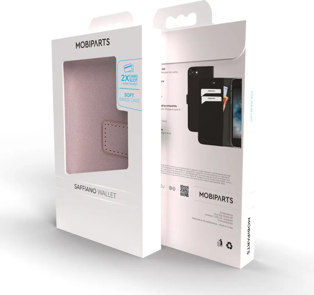 Mobiparts Saffiano Wallet Hoesje iPhone 13 Mini MP-5000646 - Roze