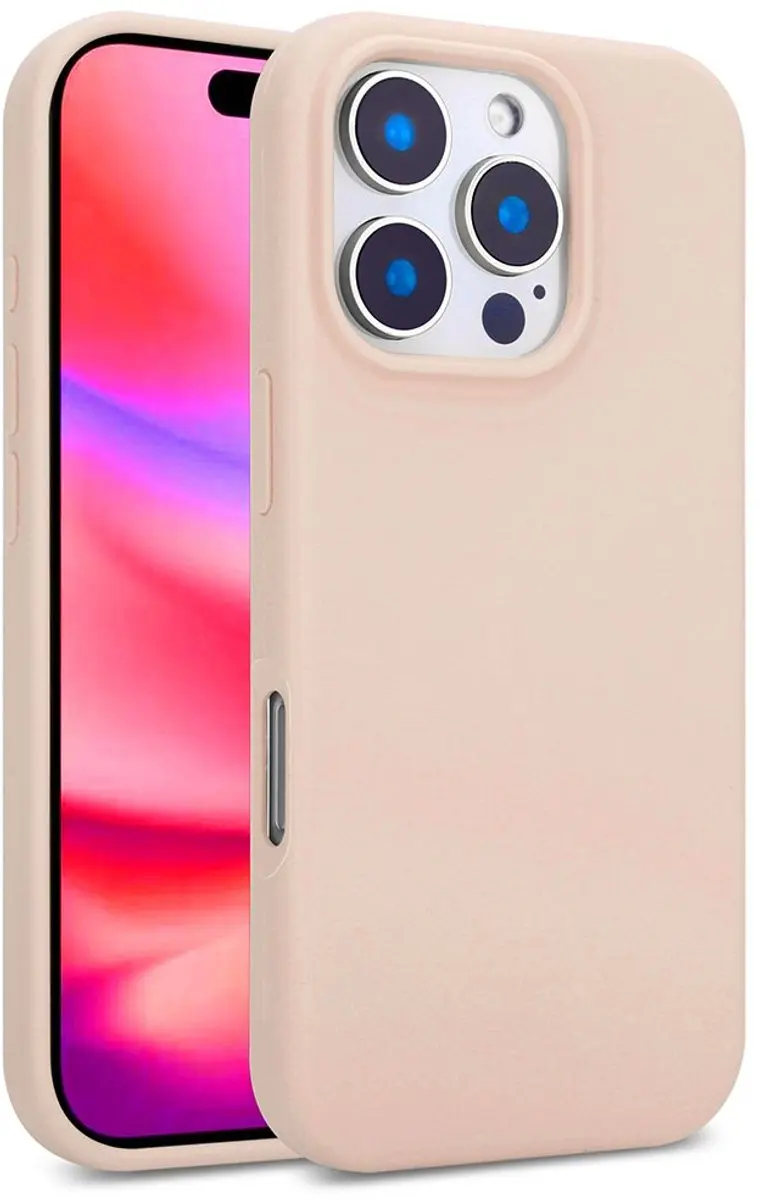 MobiQ Liquid Silicone Hoesje iPhone 16 Pro 46-00256 - Roze