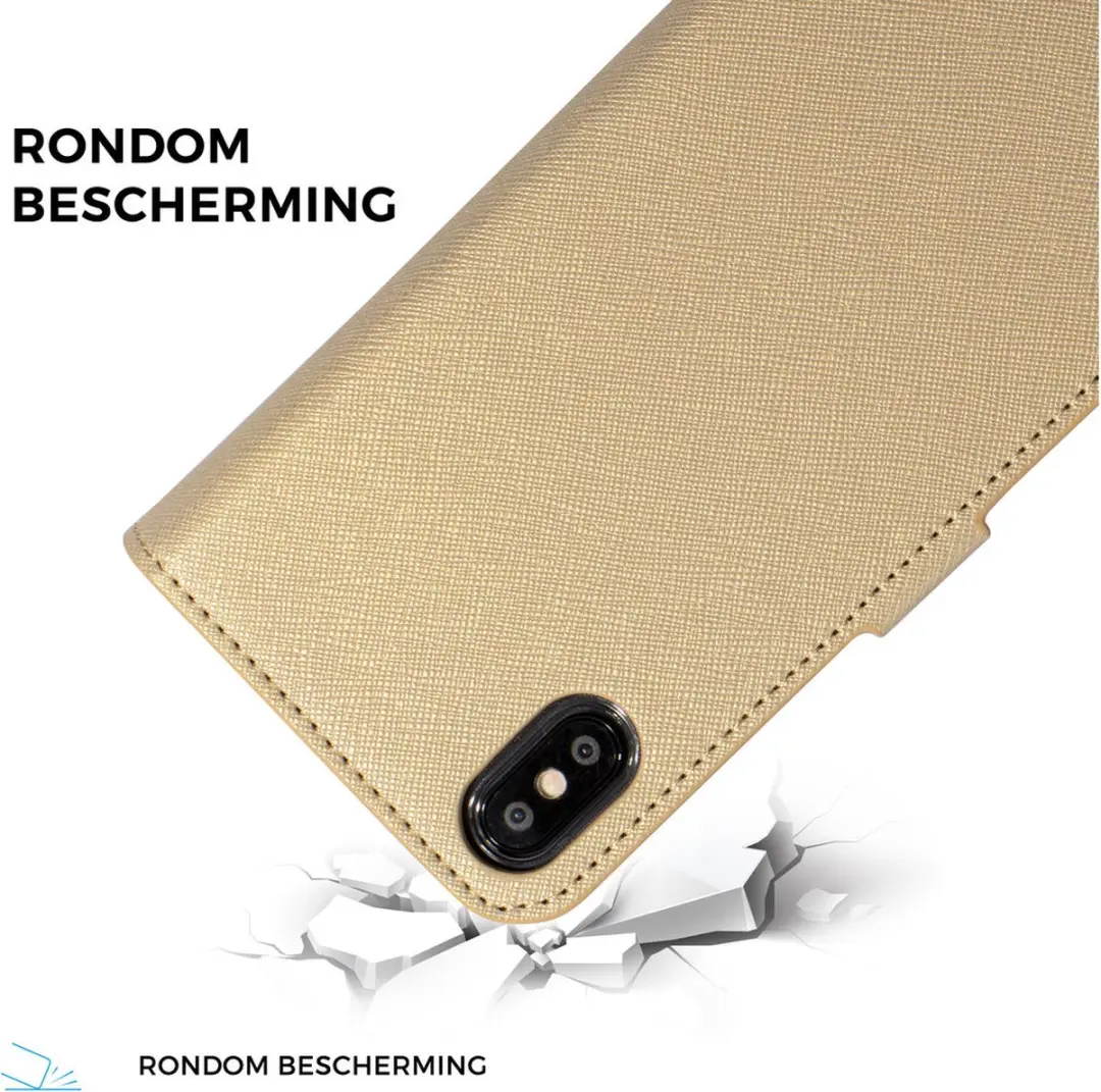 Mobiparts Saffiano Wallet Hoesje iPhone XS Max - Goud MP-5002655