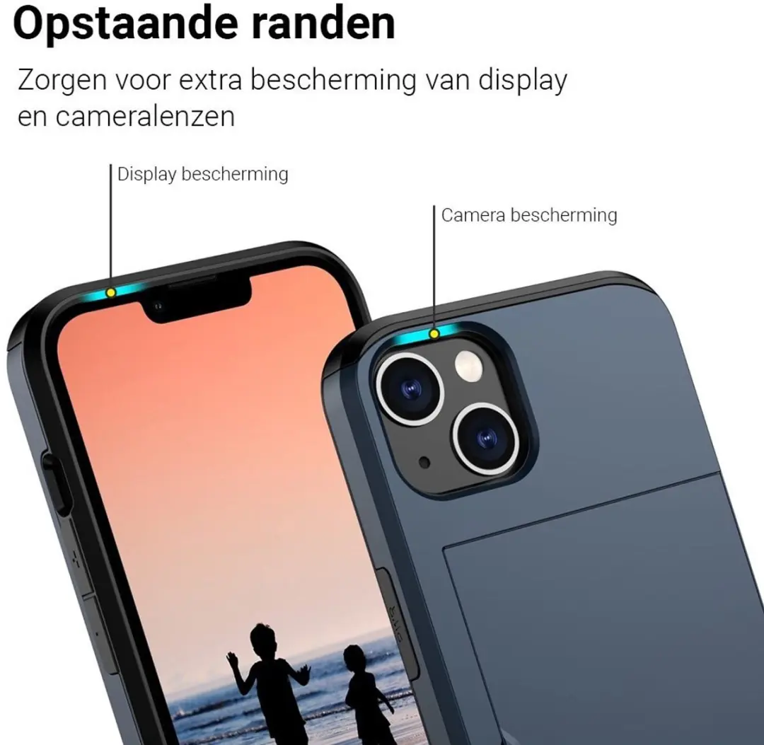 MobiQ Hybrid Card Case Hoesje 46-00030 - iPhone 16 - Blauw