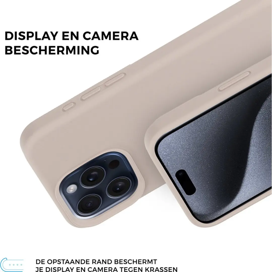 Mobiparts MP-5002028 Hoesje iPhone 15 Pro Max - Roze/Beige