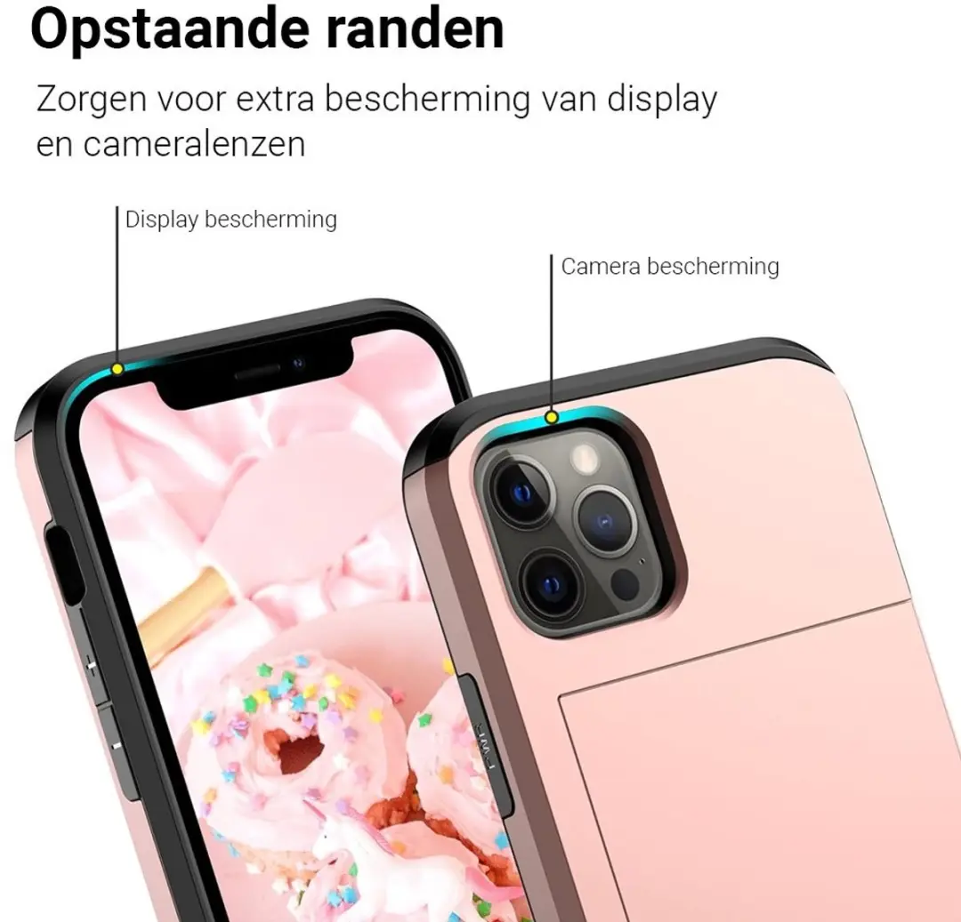 MobiQ iPhone 13 Pro Max Pashoesje Roségold - 2 Pasjes