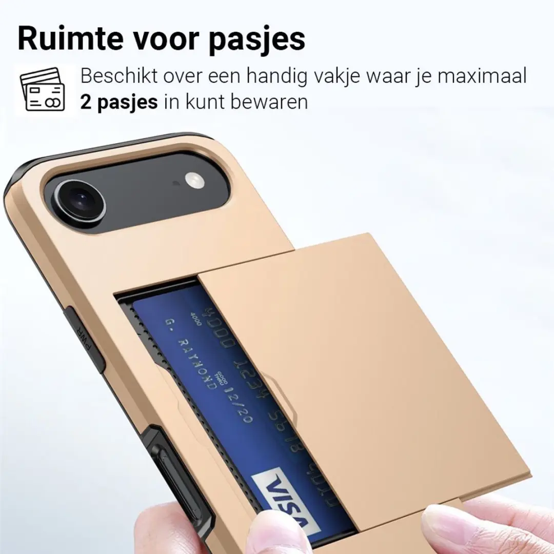 MobiQ Hybrid Card iPhone 17 Air Hoesje - goud - 46-01123