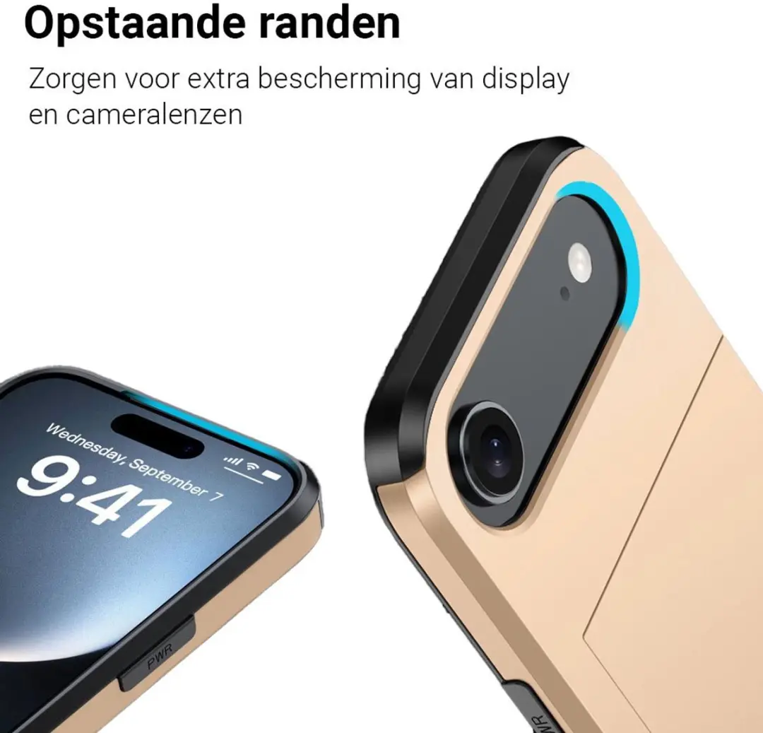 MobiQ Hybrid Card iPhone 17 Air Hoesje - goud - 46-01123