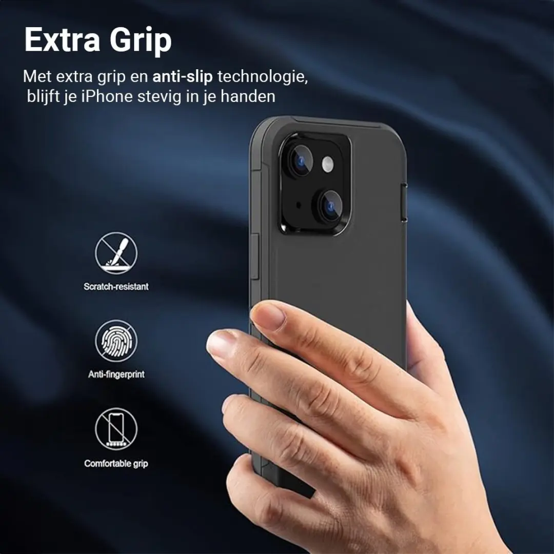 MobiQ 13-01959 iPhone 14 Plus Hoesje - Extra Stevig - Zwart