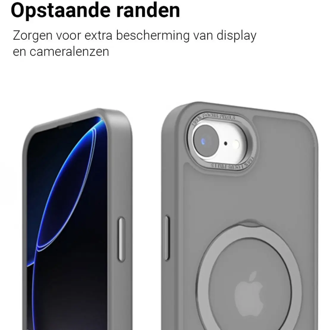 MobiQ Ringstand MagSafe Hoesje iPhone 16e 46-00860 - Grijs
