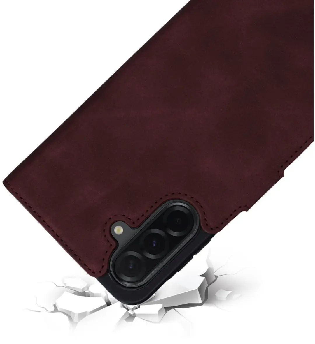 Mobiparts MP-128760 Hoesje Samsung Galaxy A36 - Wallet - Eco Leer - Paars/Rood