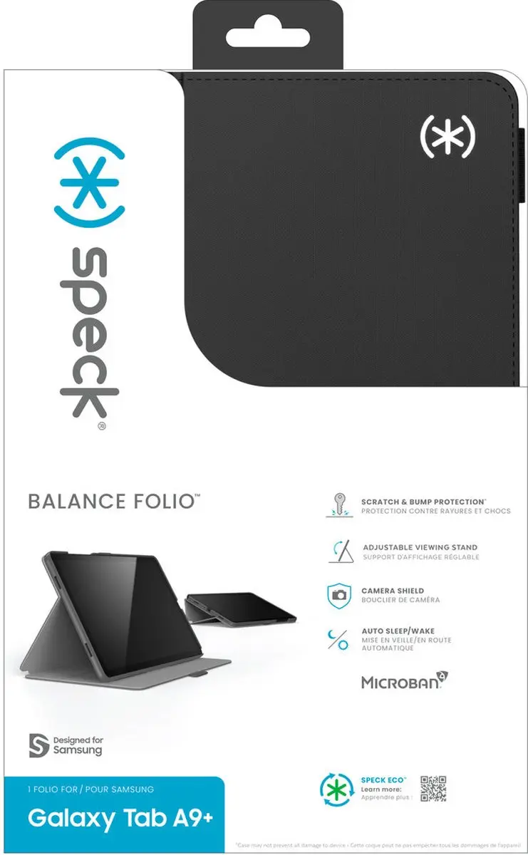 Speck Balance Folio 150605-D143 Hoesje - Samsung Galaxy Tab A11/A9 Plus - Zwart
