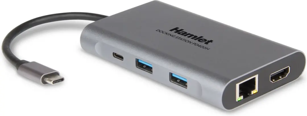 Hamlet HDKC-PD400H Laptopdock - USB 3.2 Gen 1 - Grijs
