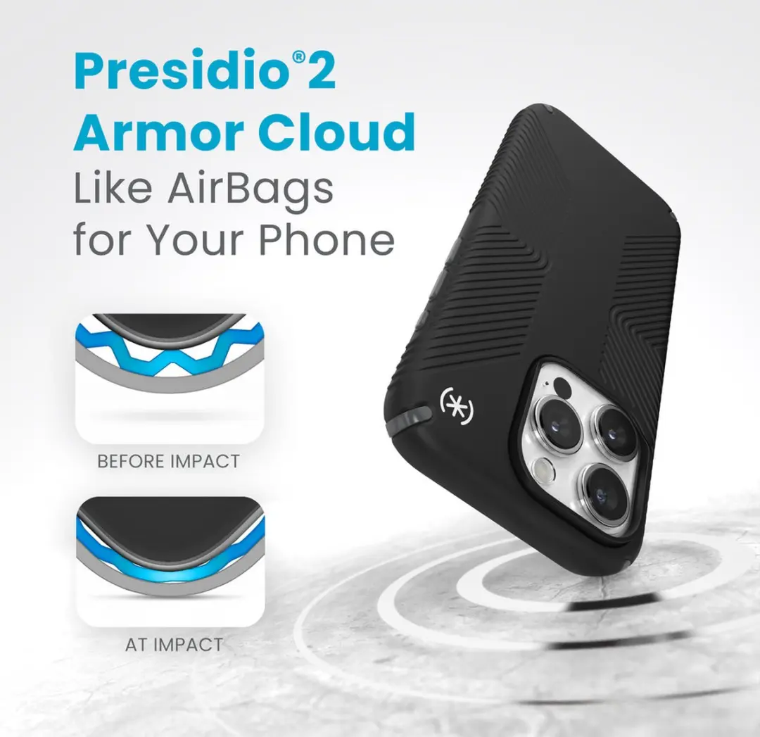 Speck Presidio2 Grip 150477-3205 Hoesje - iPhone 15 Pro - Zwart - afbeelding 6 van 6