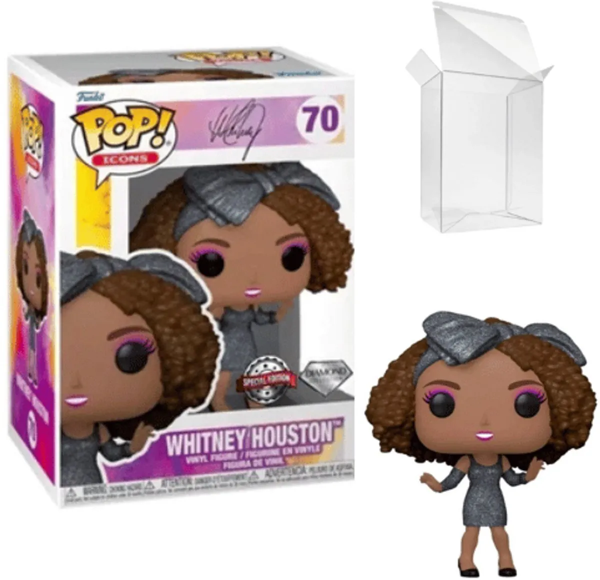 Funko POP! Icons Whitney Houston HWIK DGLT Verzamelfiguur - 9 cm - Multicolours