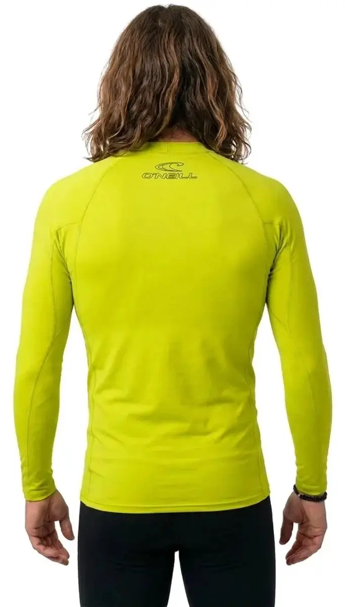 O'Neill Basic Skins L/S Crew Surfshirt - Maat L - Geel/Zwart