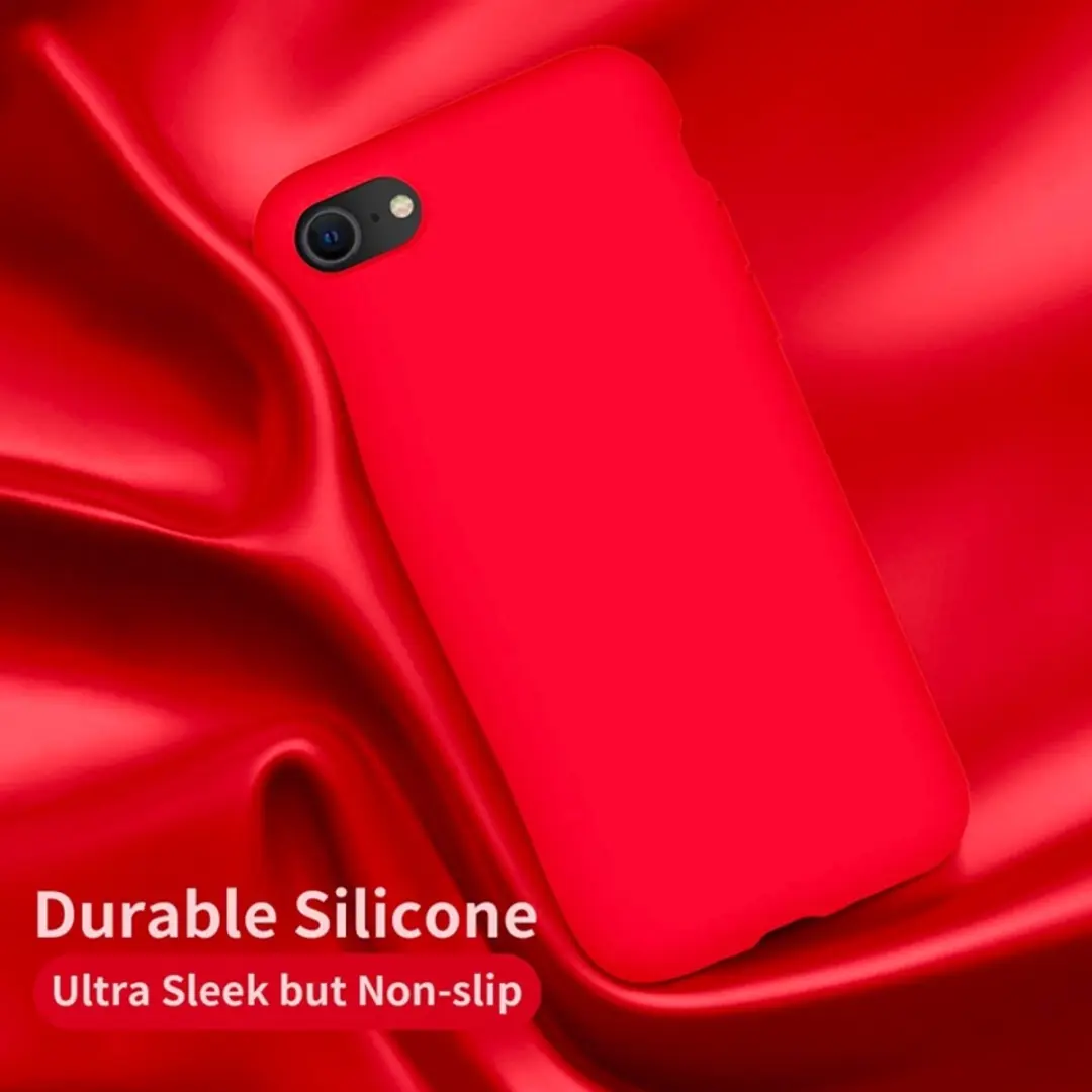 MobiQ Liquid Silicone Hoes iPhone SE/7/8 - Rood