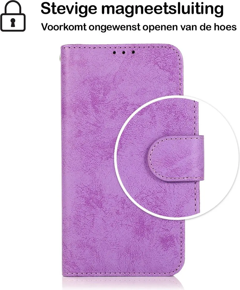 MobiQ 2-in-1 Hoesje iPhone 15 Plus - 3 Pasjes - Paars - MPN 13-03143
