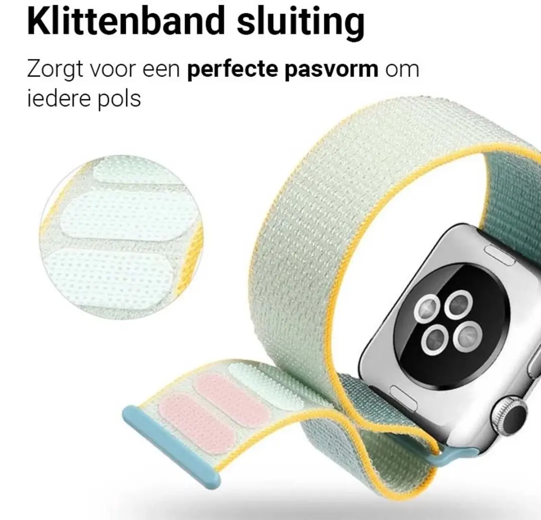MobiQ Nylon Strap Bandje Apple Watch 46mm - Rood