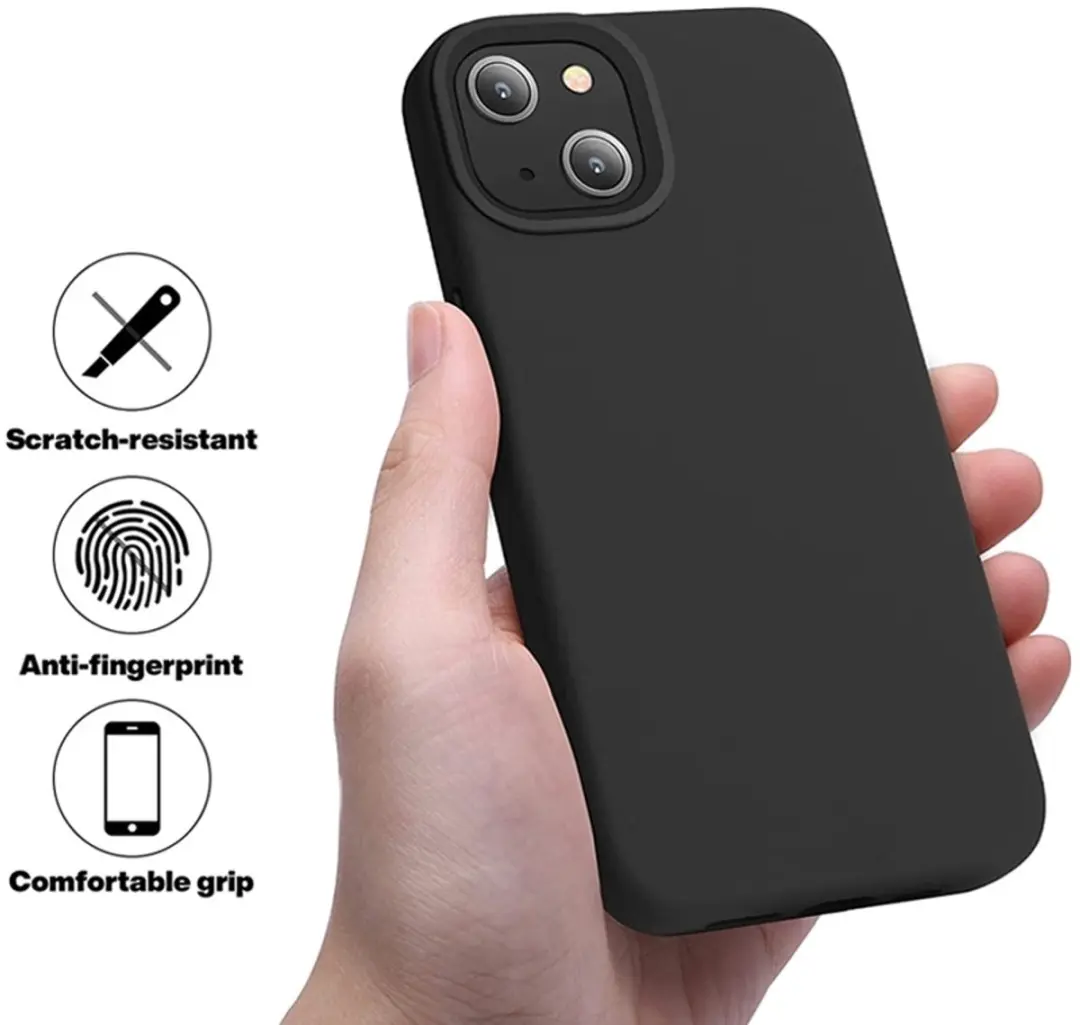 MobiQ Liquid Silicone Hoesje iPhone 14 Plus - Zwart