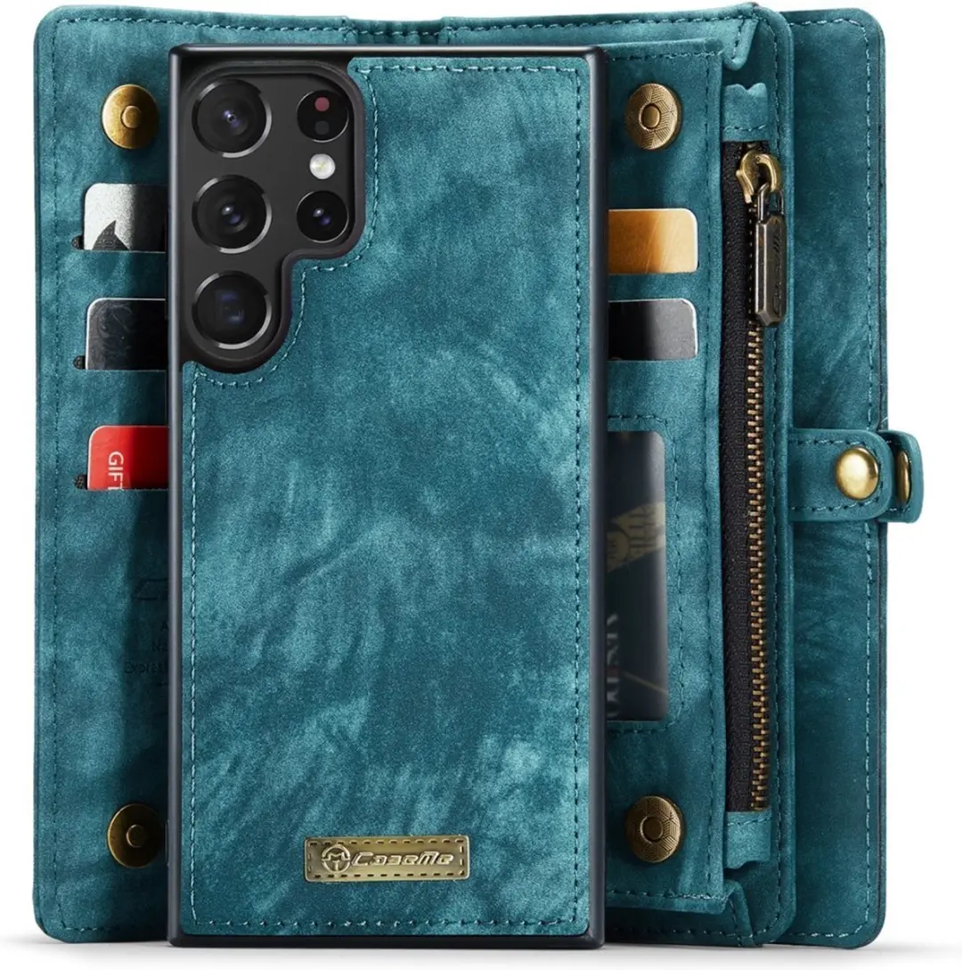 Caseme 008 Hoesje Samsung Galaxy S23 Ultra - Blauw - 8 Pasjes