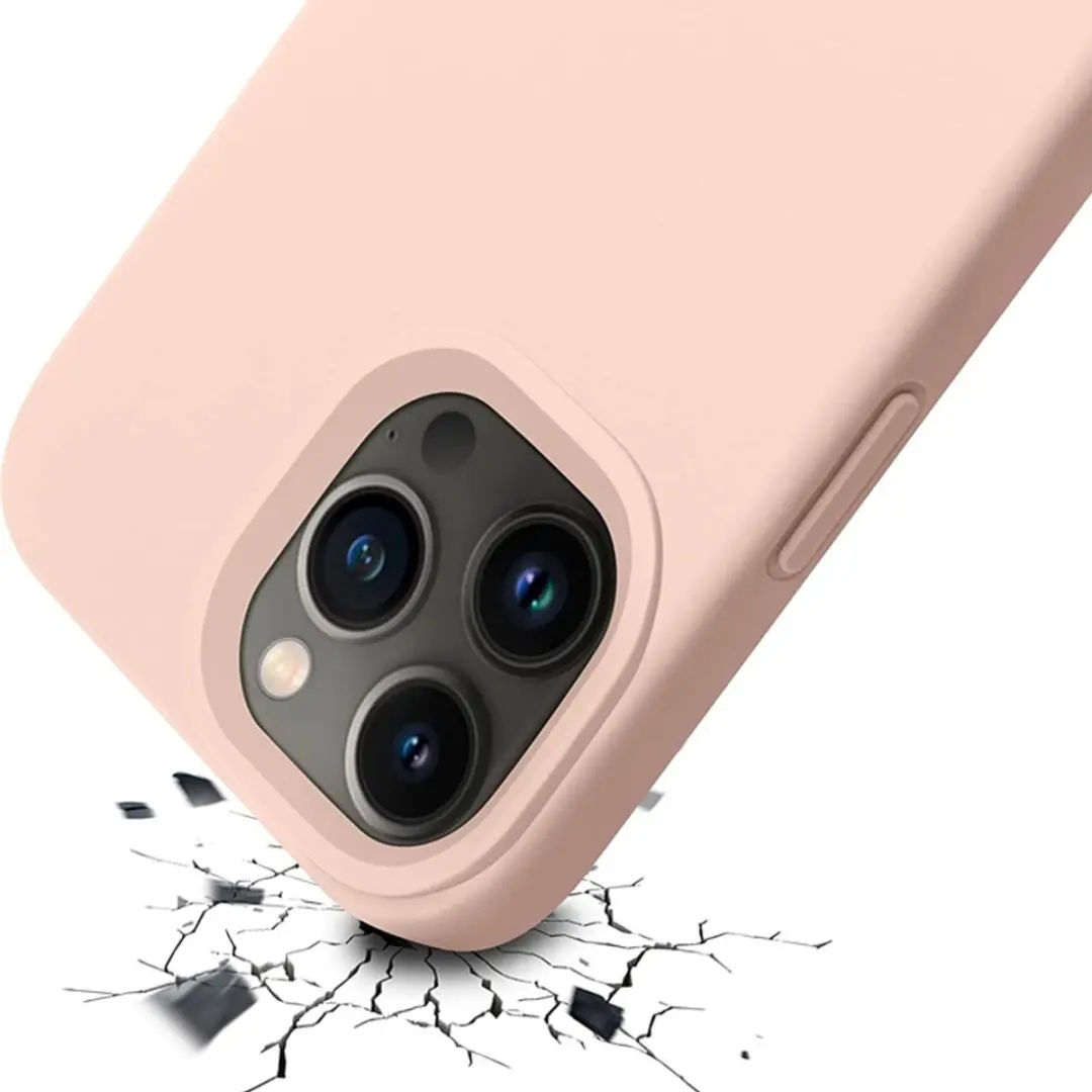 MobiQ Liquid Silicone Hoesje iPhone 14 Pro - roze