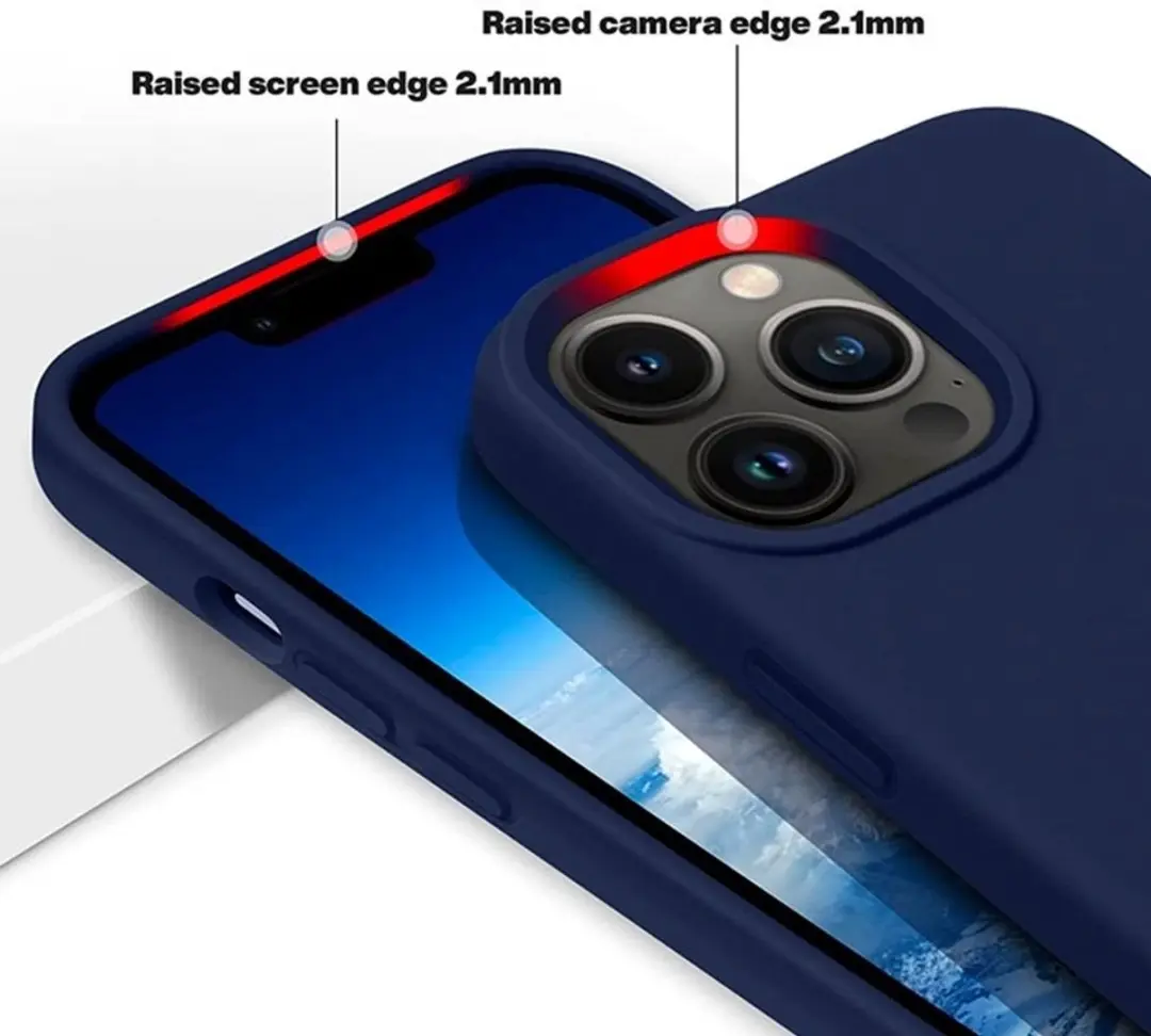 MobiQ Liquid Silicone Hoesje iPhone 15 Pro Max - donkerblauw