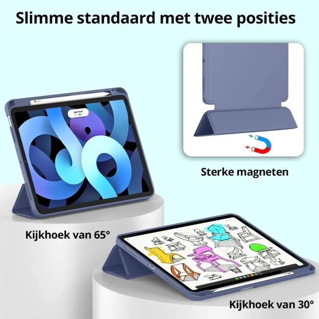 MobiQ Flexibele Trifold Hoes iPad Air 13 2026 - lavender grey