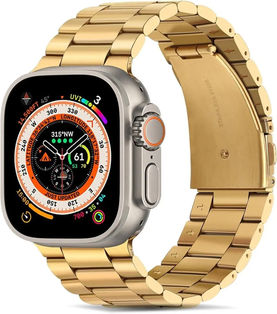 MobiQ Luxe Metalen Bandje Apple Watch 49mm