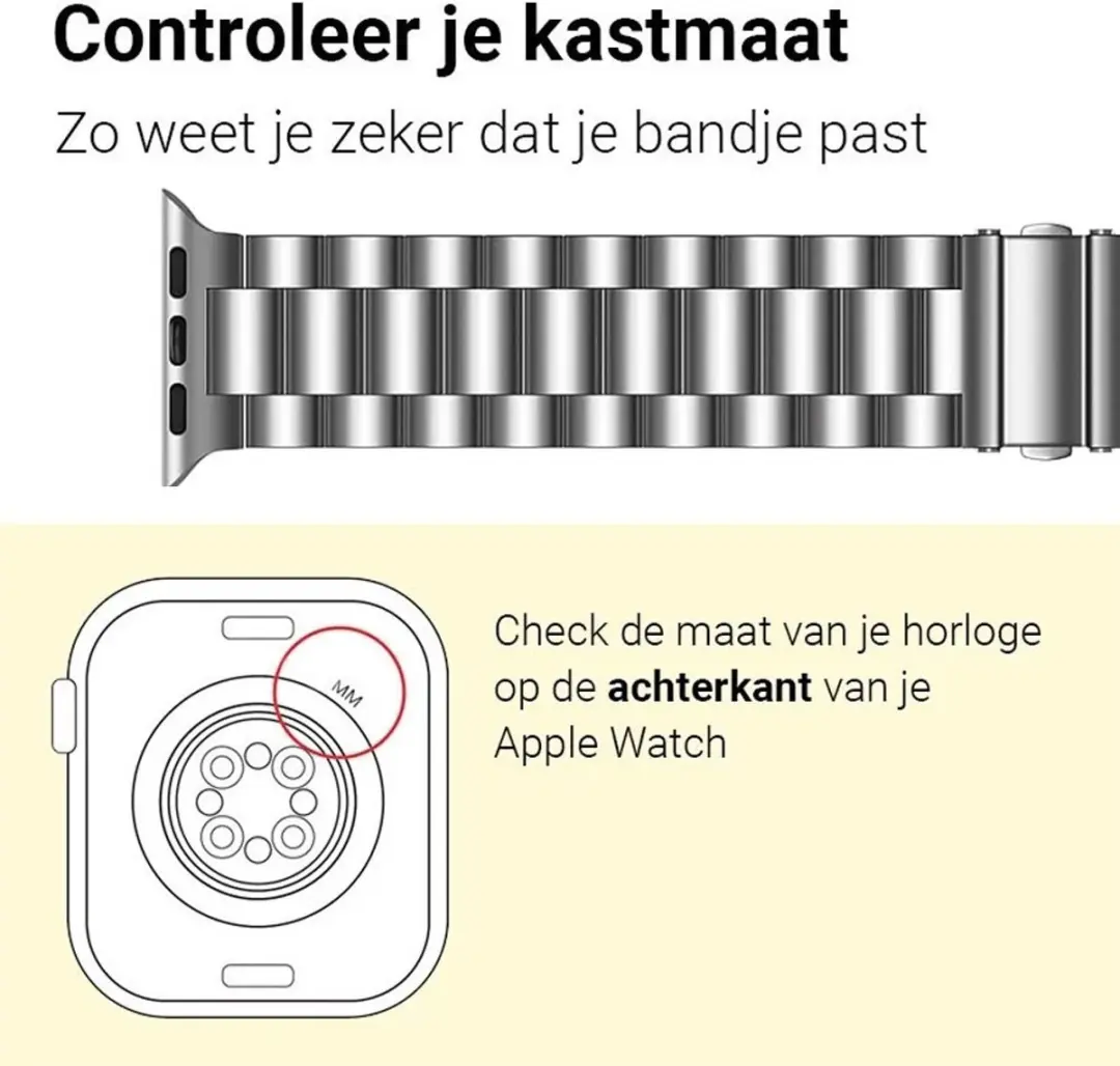 MobiQ Luxe Metalen Bandje Apple Watch 49mm - Goud