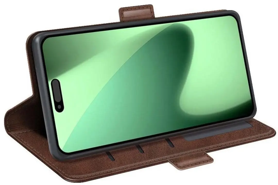 MobiQ PU Lederen Wallet Hoesje 46-01382 - iPhone 17 Pro - donkerbruin
