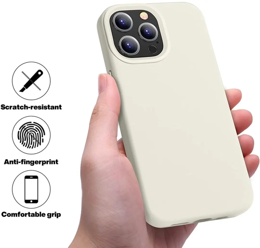 MobiQ Liquid Silicone Hoesje iPhone 14 Pro - lichtgrijs