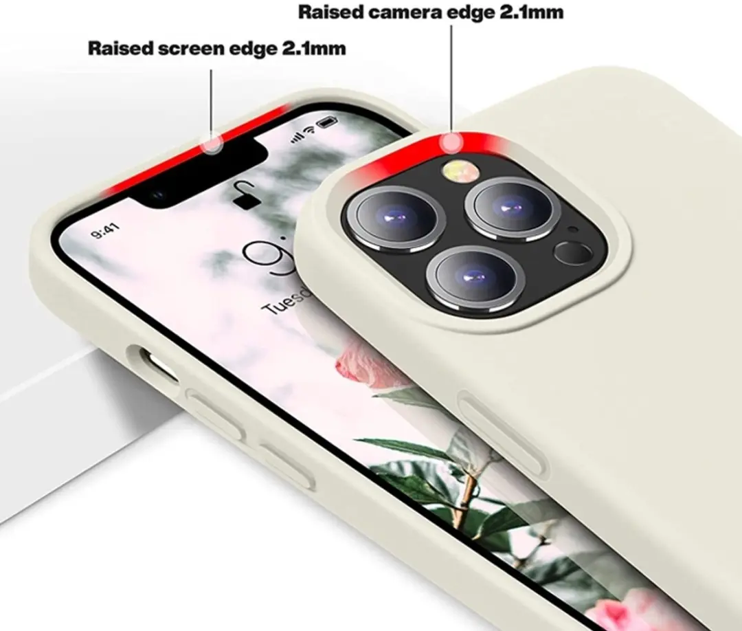 MobiQ Liquid Silicone Hoesje iPhone 14 Pro - lichtgrijs