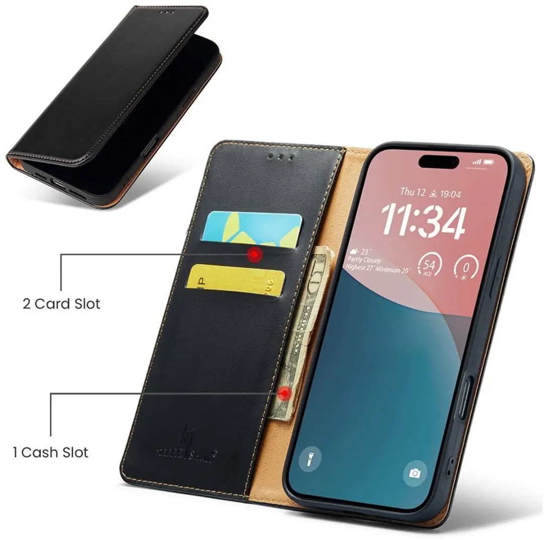 MobiQ Premium Business Wallet iPhone 17 - 46-01159 - Zwart