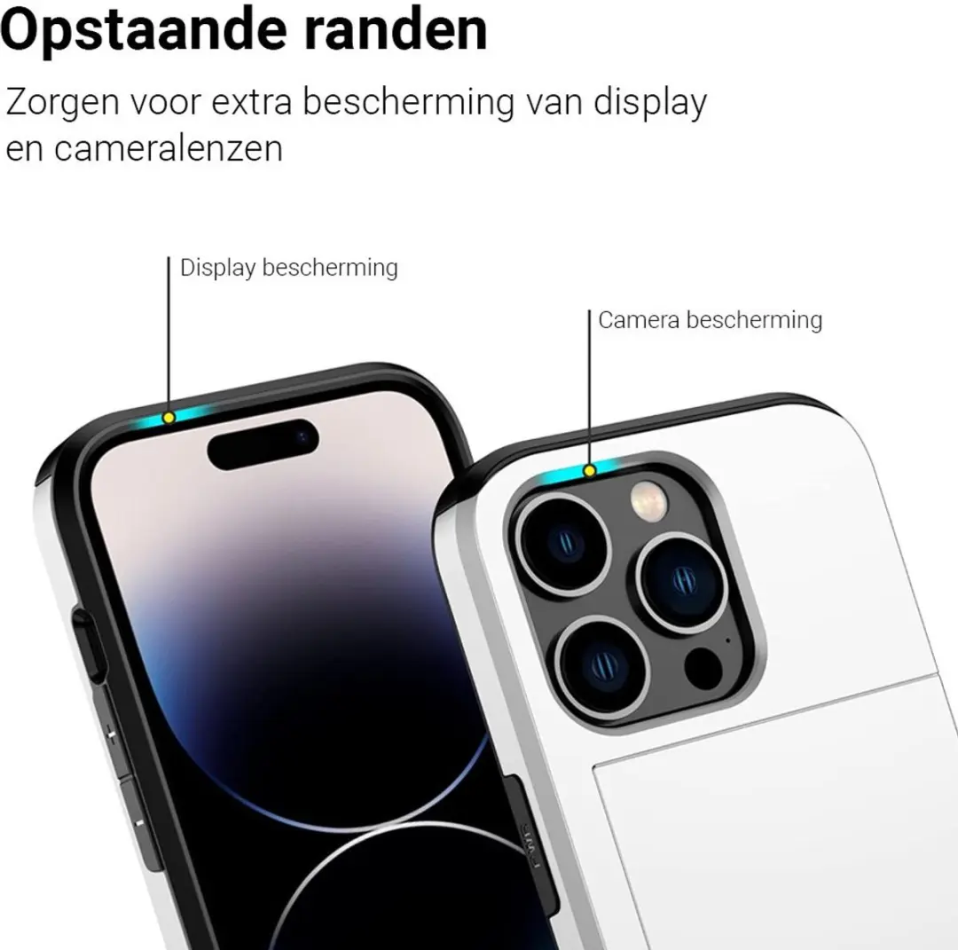 MobiQ Hoesje iPhone 15 Pro - Pashouder Wit - MPN 13-02800
