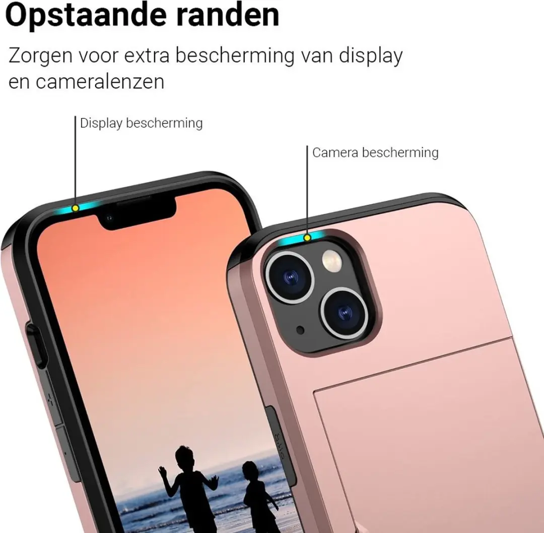 MobiQ Hoesje iPhone 14 Plus - 2 Pasjes - Roze