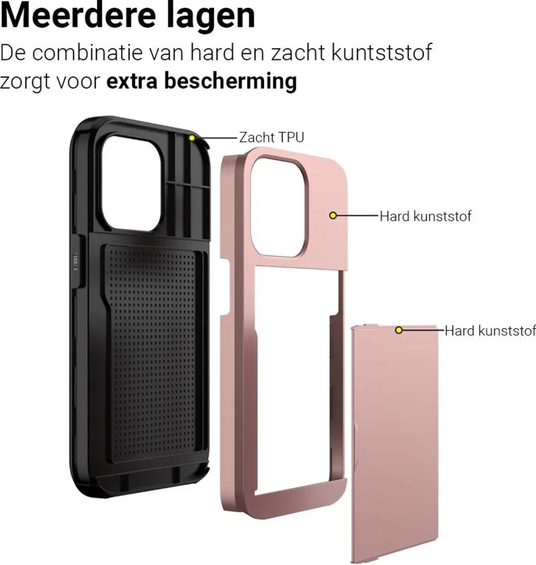 MobiQ Hoesje iPhone 14 Plus - 2 Pasjes - Roze