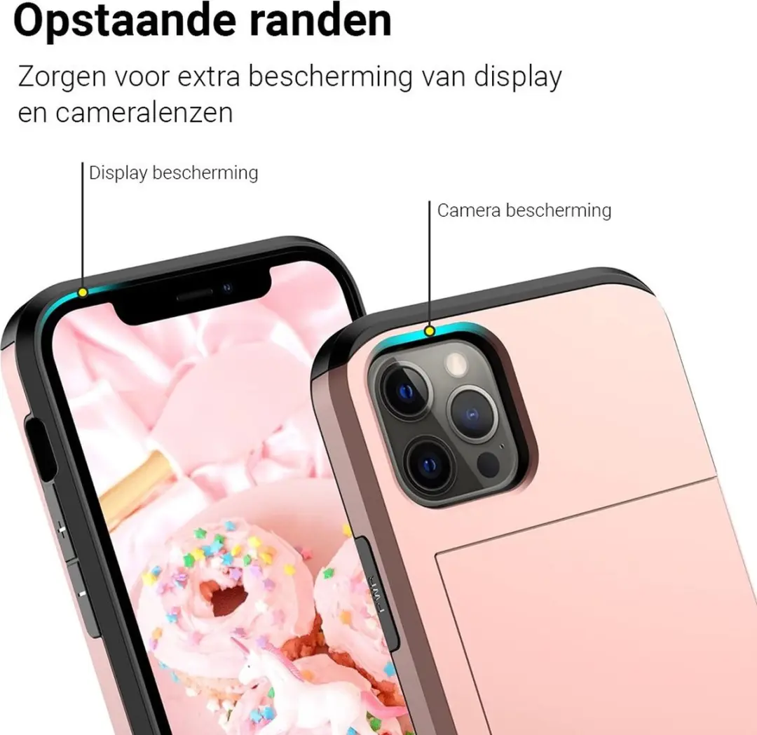 MobiQ Hoesje iPhone 13 Pro 13-00963 - Pashoeder - 2 Stuks - Rosé Gold