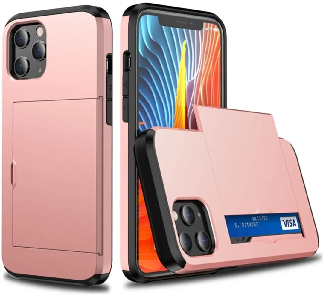 MobiQ Hoesje iPhone 12 Pro Max Rosé Gold - 2 Pasjes - MPN 13-00051