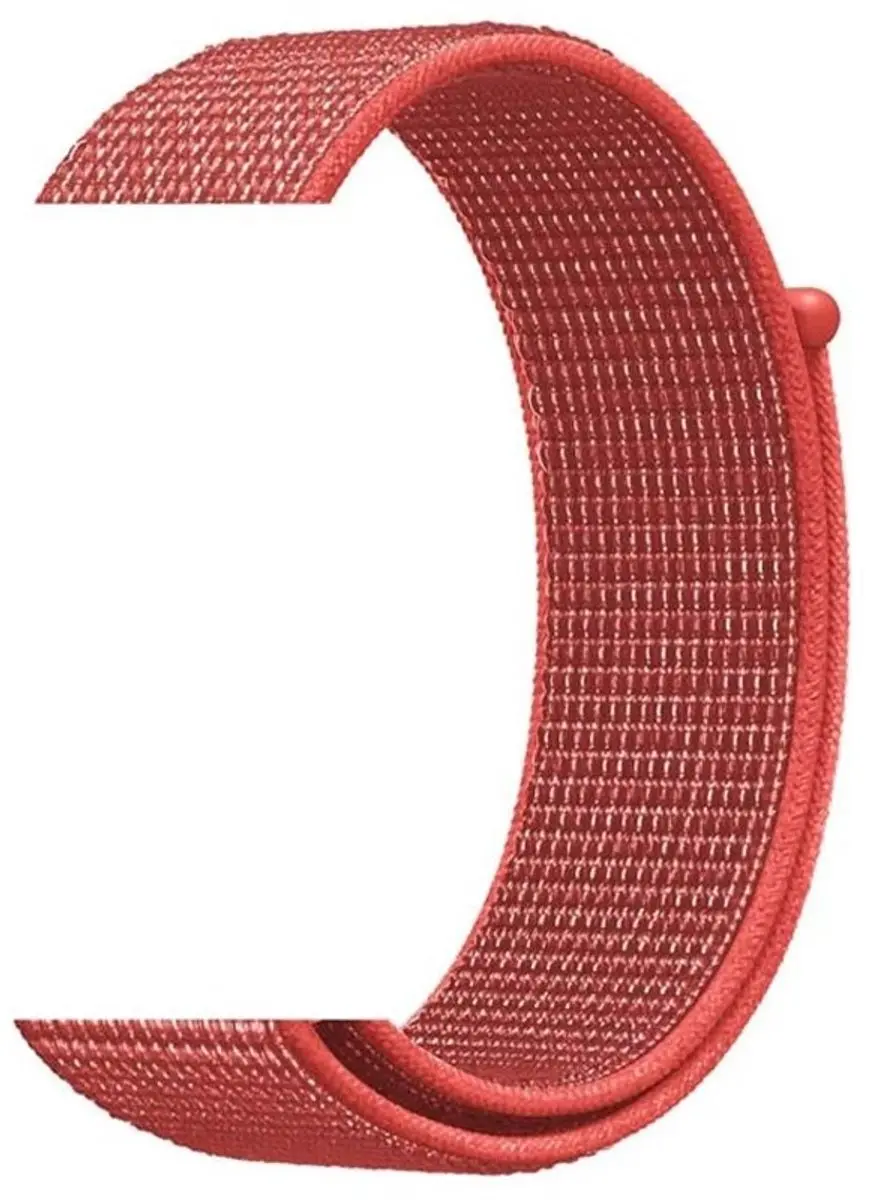 MobiQ Nylon Horlogebandje Apple Watch 44mm - Rood
