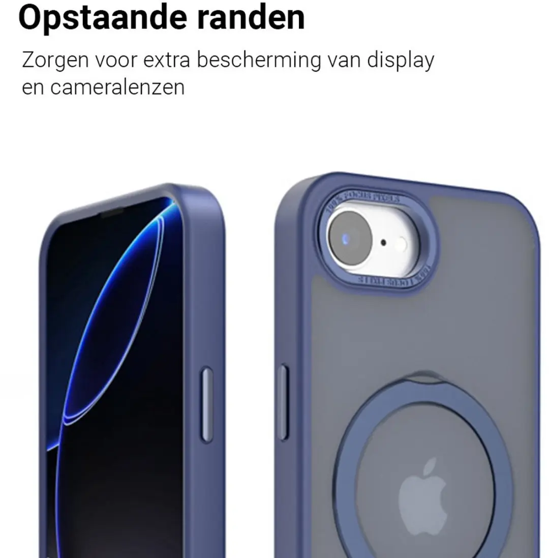 MobiQ Ringstand MagSafe Hoesje iPhone 16e 46-00857 - Donkerblauw
