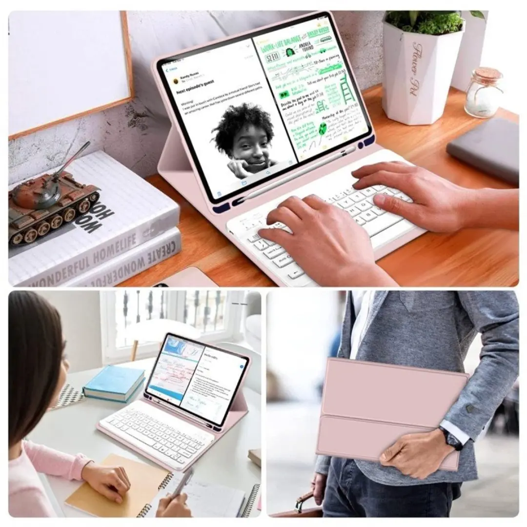 MobiQ Toetsenbordhoes iPad 11e Gen 46-00810 - 11 inch - Roze