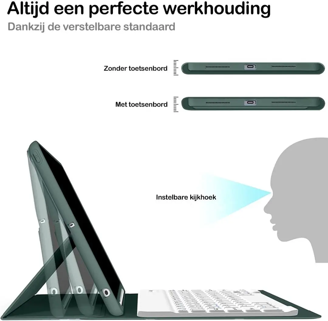 MobiQ Hoes met Toetsenbord 46-00910 - iPad Air 11 (2025) - Donkergroen