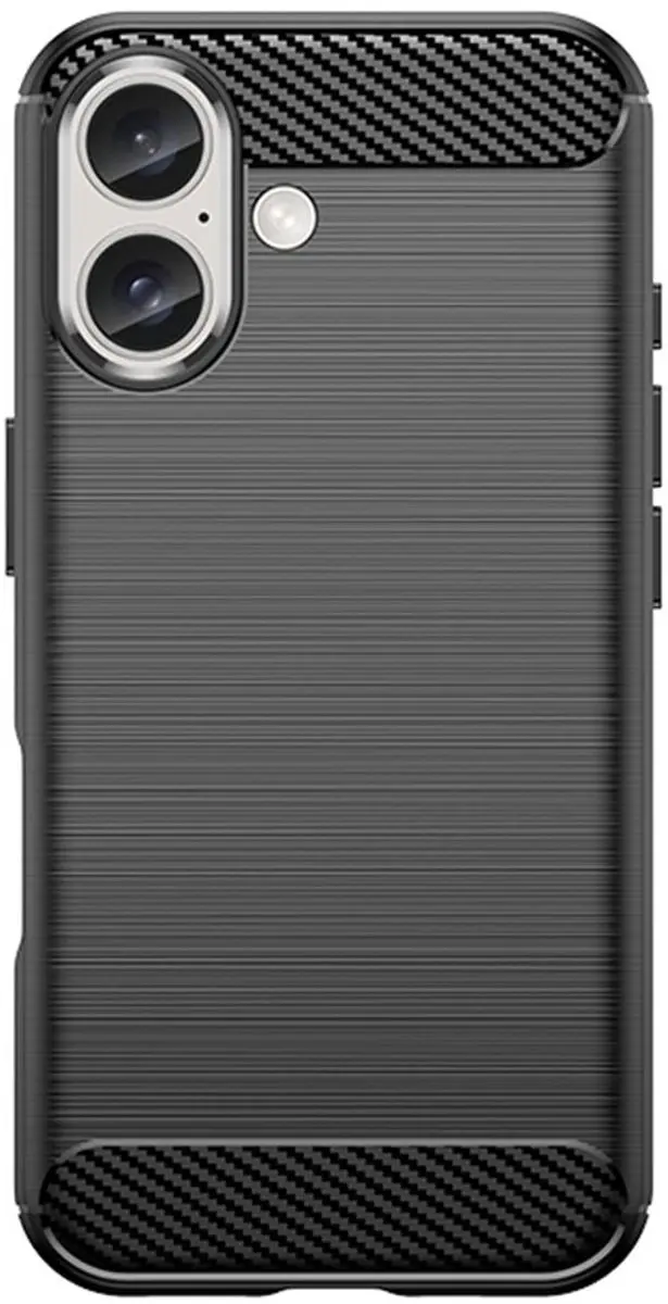 MobiQ Carbon Look Hoesje iPhone 16 Plus - Zwart - 46-00132