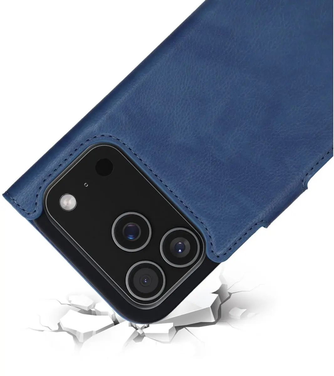 Mobiparts MP-129974 Hoesje iPhone 17 Pro - Wallet Eco Leer Blauw