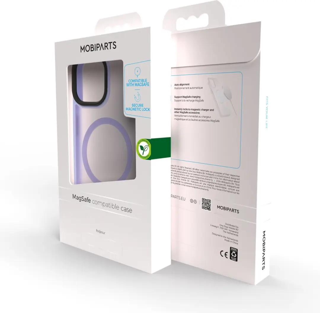 Mobiparts MP-5001486 MagSafe Hoesje iPhone 14 Pro - Roze/Paars - 2x Glasbeschermers