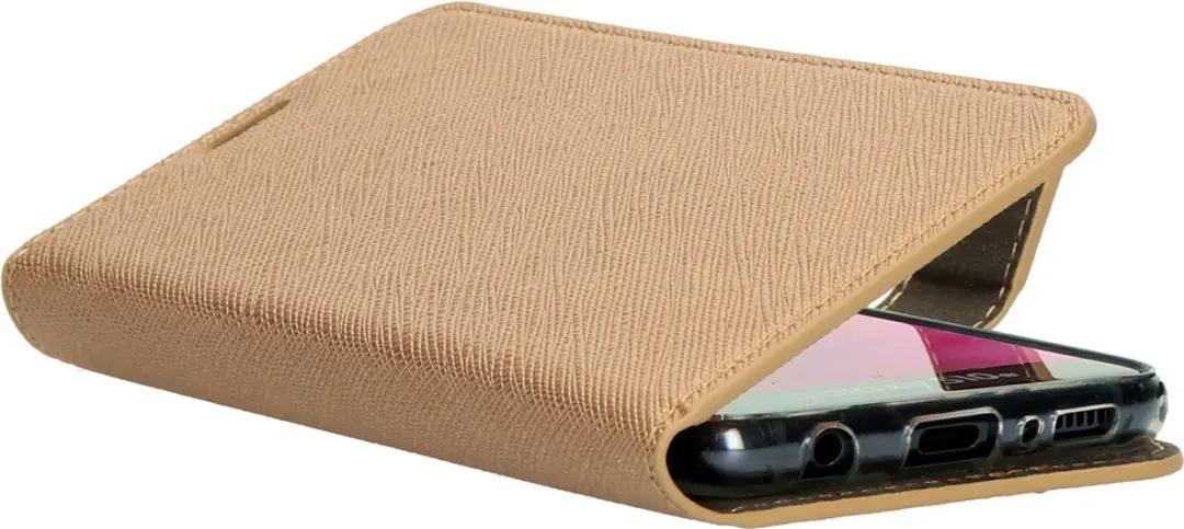 Mobiparts MP-87854 Hoesje Samsung Galaxy S10e - Saffiano - 3 Opbergvakken - Bruin Koper