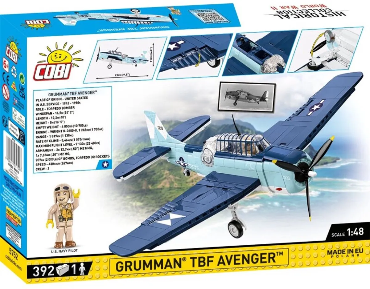 Cobi Grumman TBF Avenger Bouwset 5752 - 392 Onderdelen - Meerkleurig